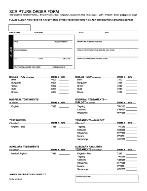 Scripture Order Form