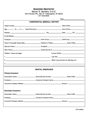 Confidential Medical History Form