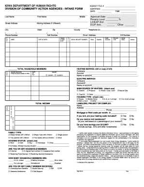 Iowa Low Income Home Energy Assistance Intake Form