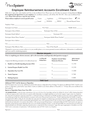 Employee Reimbursement Accounts Enrollment Form