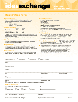 ICSC 2014 Registration Form