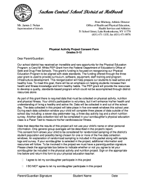 Physical Activity Project Consent Form