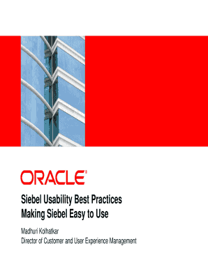 Siebel Usability Best Practices