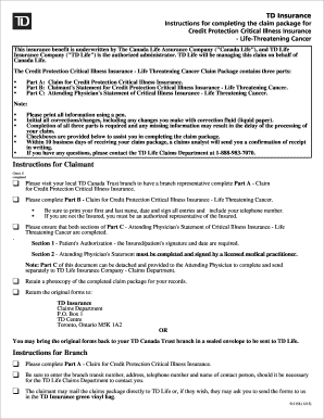 Credit Protection Critical Illness Insurance Claim Form