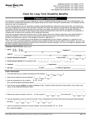 Long Term Disability Claim Form