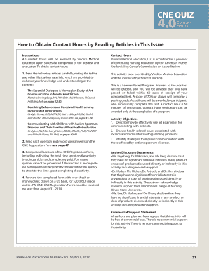 CNE Quiz for Nursing Contact Hours
