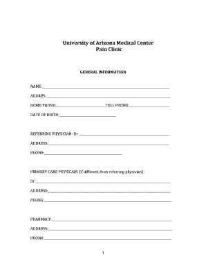 Pain Clinic Patient Intake Form