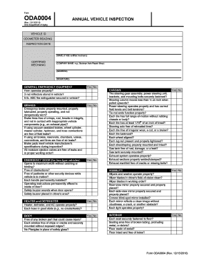 Ohio Annual Vehicle Inspection Form
