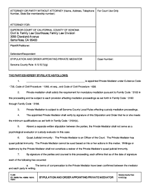Stipulation and Order Appointing Private Mediator