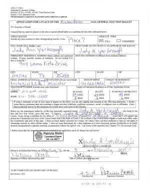 Texas Candidate Application Form