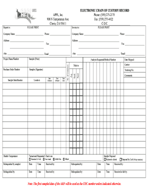 Electronic Chain of Custody Record