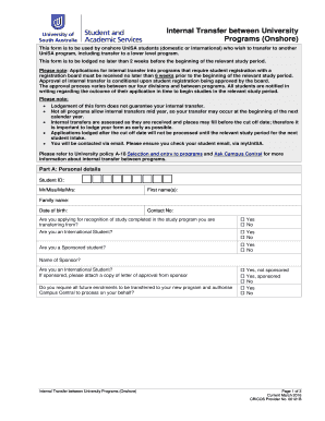 Internal Transfer Application Form