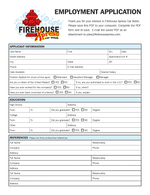 Employment bapplicationb - bFirehouseb Xpress Car Wash