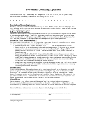 Professional Counseling Agreement