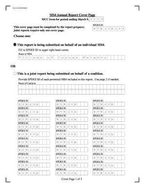 MS4 Annual Report Cover Page
