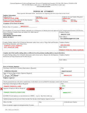 Colorado Power of Attorney for Unemployment Insurance