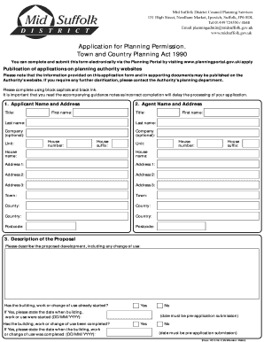 UK Planning Permission Application Form
