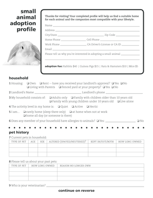 Small Animal Adoption Application