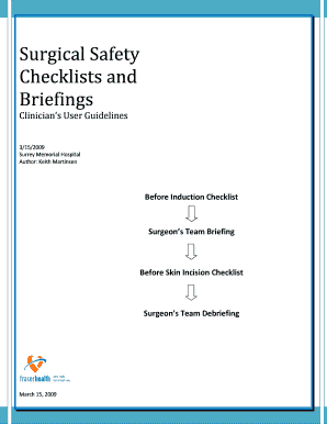 Surgical Safety Checklist and Briefing