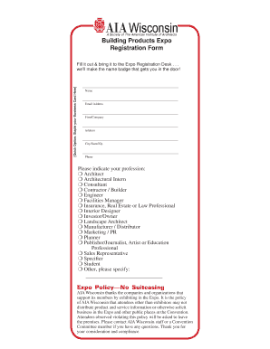 Building Products Expo Registration Form