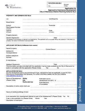Application for Approval to Commence Development