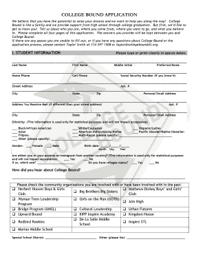 College Bound Application