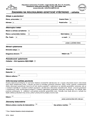 Request for Molecular Genetic Testing - Celiac Disease