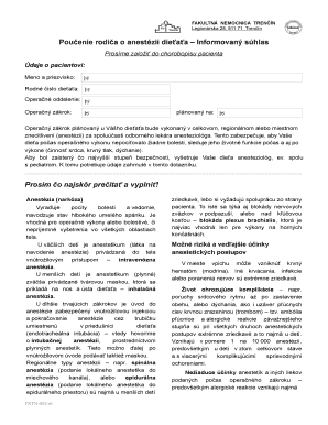 Parental Consent for Child Anesthesia