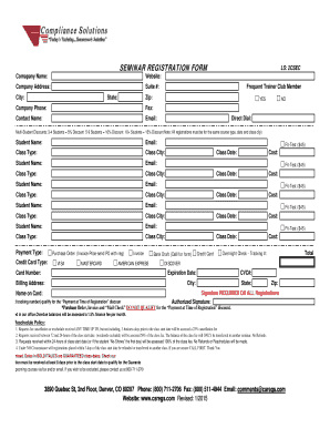Seminar Registration Form