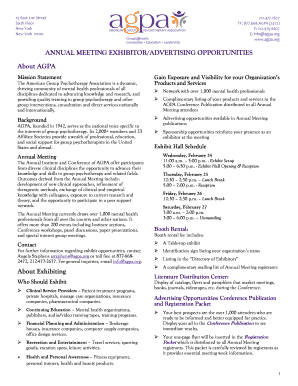Annual Meeting Exhibitor Advertising Contract