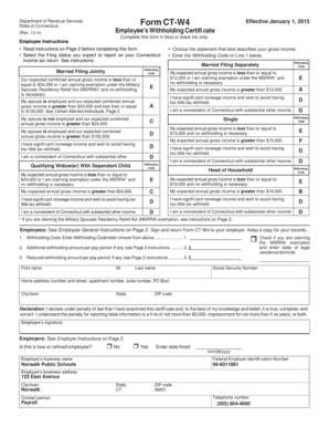 Connecticut Employee Withholding Certificate