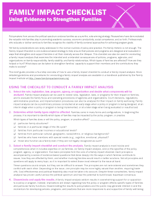 Family Impact Checklist