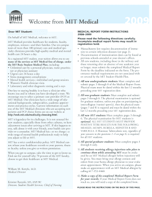 MIT Medical Report Form