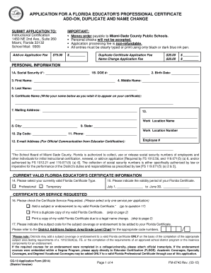 Florida Educator's Professional Certificate Application