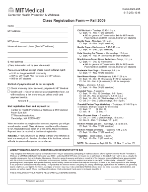 Class Registration Form Fall 2009 - MIT Medical - medical mit