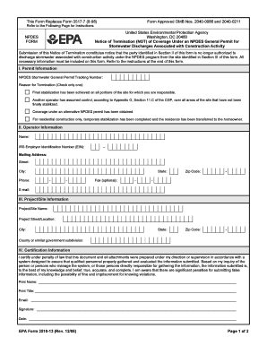 Notice of Termination of NPDES Permit