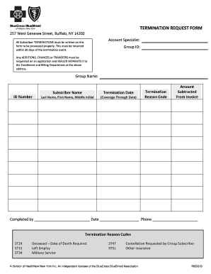 Subscriber Termination Request Form