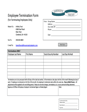 Employee Termination Form