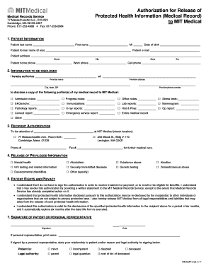 Authorization for Release of Medical Records