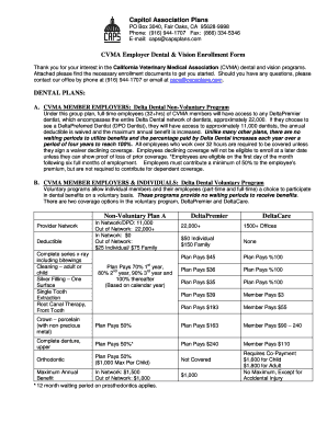 CVMA Employer Dental & Vision Enrollment Form