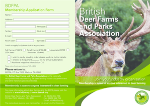 British Deer Farms and Parks Association Membership Application Form