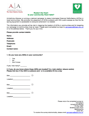 AED Community Survey Form