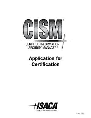 Application for CISM Certification