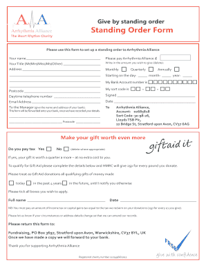 Standing Order Form