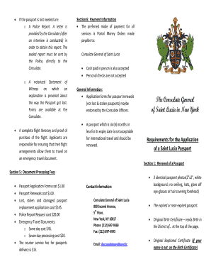 Saint Lucia Passport Application Form
