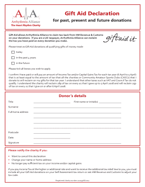 Gift Aid Declaration Form