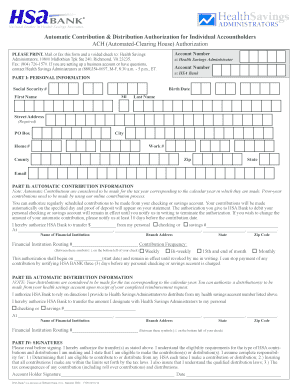 Automatic Contribution & Distribution Authorization Form