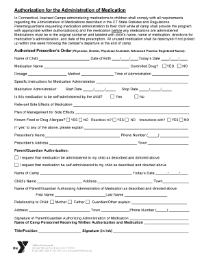 Authorization for Medication Administration