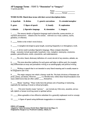 AP Language Terms Matching Test