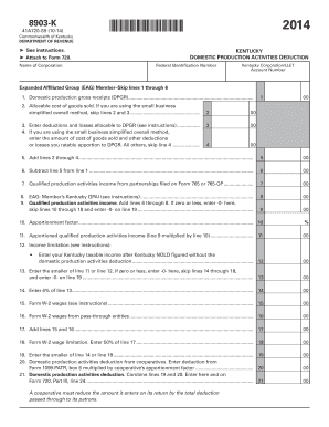 Kentucky Form 8903-K